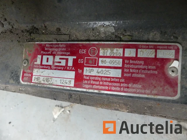 Koppelschotel vrachtwagen jost mp 4147 - 124s - afbeelding 2 van  6