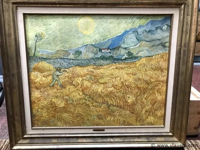 “korenveld met maaier” kopie van gogh - afbeelding 1 van  4