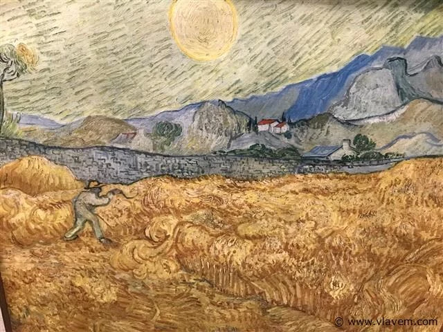 “korenveld met maaier” kopie van gogh - afbeelding 2 van  4