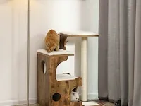 Krabpaal voor katten - bruin/zwart - 66x42x88 - afbeelding 2 van  3