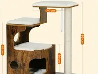 Krabpaal voor katten - bruin/zwart - 66x42x88 - afbeelding 3 van  3