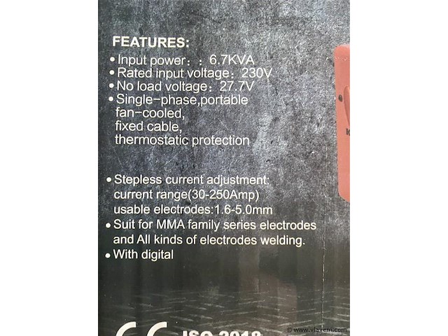 Kraftdekker mma-250 lasapparaat inverter - afbeelding 2 van  2