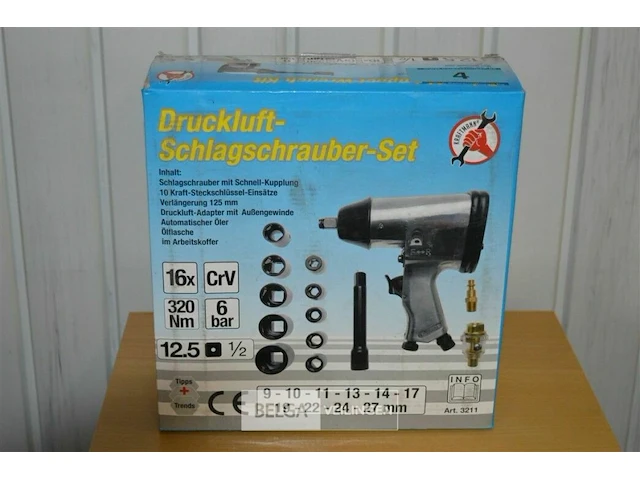 Kraftman slagschroefmachine op lucht1/2 + doppenset - afbeelding 1 van  6