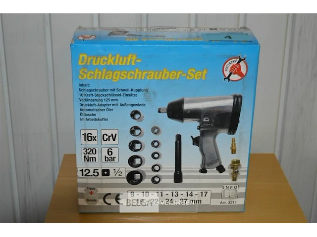 Kraftman slagschroefmachine op lucht1/2 + doppenset - afbeelding 2 van  6