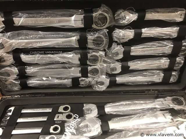 Kraftworld 22 delige ring ratelset met flexibele kop - afbeelding 2 van  5