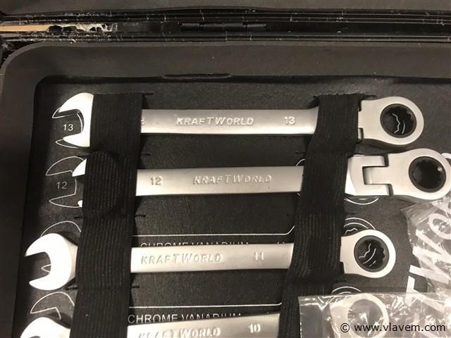 Kraftworld 22 delige ring ratelset met flexibele kop - afbeelding 4 van  5