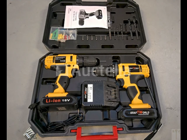 Kraftworld draadloze schroevendraaierset 18v lithium - afbeelding 2 van  3