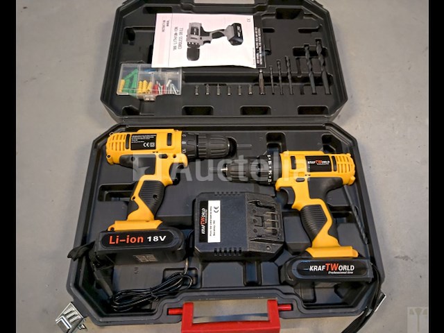 Kraftworld draadloze schroevendraaierset 18v lithium - afbeelding 1 van  3