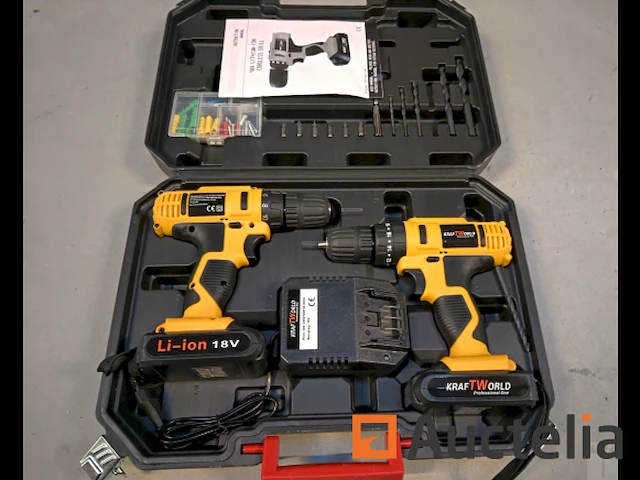 Kraftworld draadloze schroevendraaierset 18v lithium - afbeelding 2 van  3