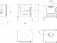 Kratki houtkachel van gietijzer - afbeelding 4 van  4