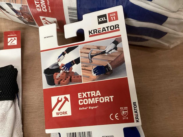 Kreator - krtw003xxl - technische werkhandschoen, leer, zware kwaliteit, maat 11 (60x) - afbeelding 2 van  5