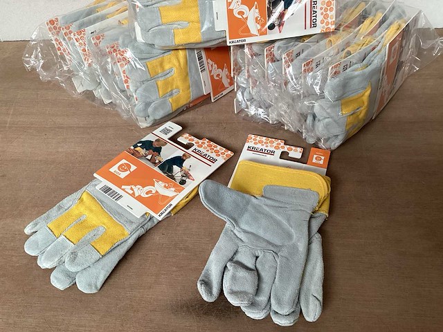 Kreator krtk002 werkhandschoenen voor kinderen, leer (72x) - afbeelding 1 van  4