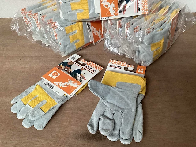 Kreator krtk003 werkhandschoenen voor kinderen, leer (36x) - afbeelding 1 van  4