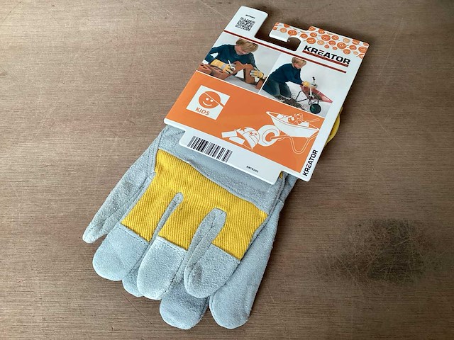 Kreator krtk003 werkhandschoenen voor kinderen, leer (48x) - afbeelding 2 van  4