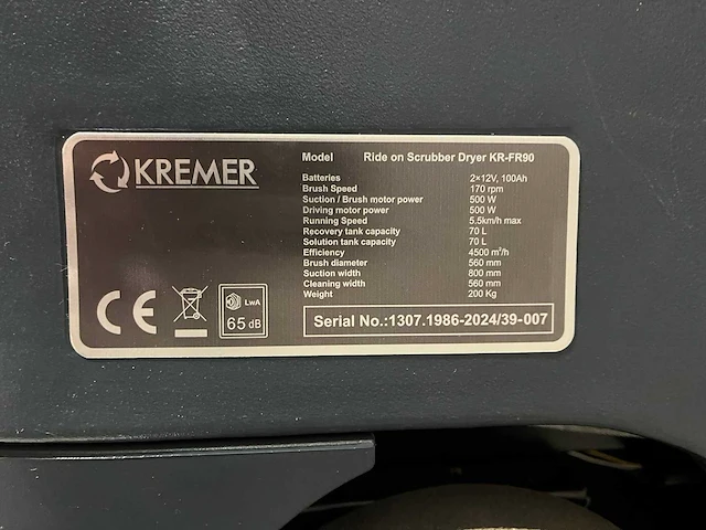 Kremer kr-fl70 zelfrijdende vloerschrobmachine - afbeelding 24 van  33