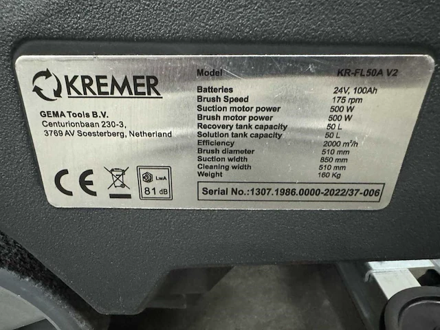 Kremer schrobmachine - kr-fl50a - zelfrijdende veegmachine - afbeelding 3 van  14