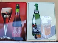 Kriek boon & oude geuze boon origineel reclameborden metaal 2 stuks - afbeelding 1 van  5