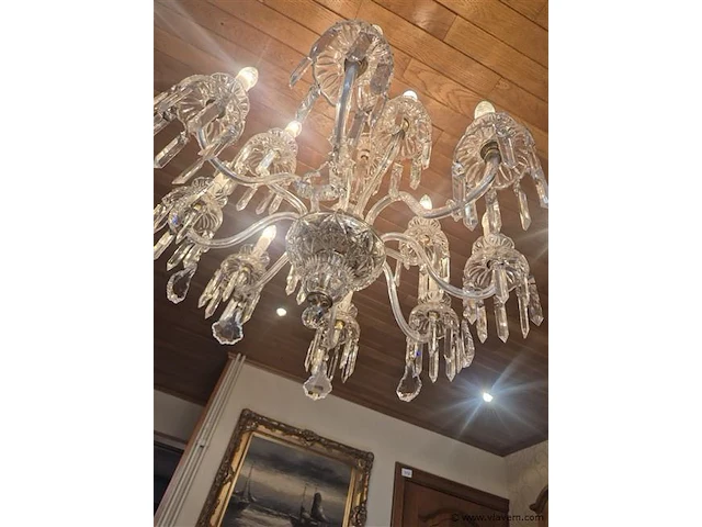 Kristallen luster 12 lichtpunten ø 70cm hanghoogte 85cm - afbeelding 4 van  6