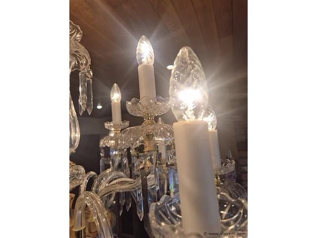 Kristallen luster 12 lichtpunten ø 70cm hanghoogte 85cm - afbeelding 6 van  6