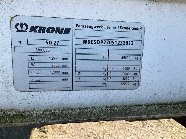 Krone sd27 oplegger - afbeelding 4 van  17