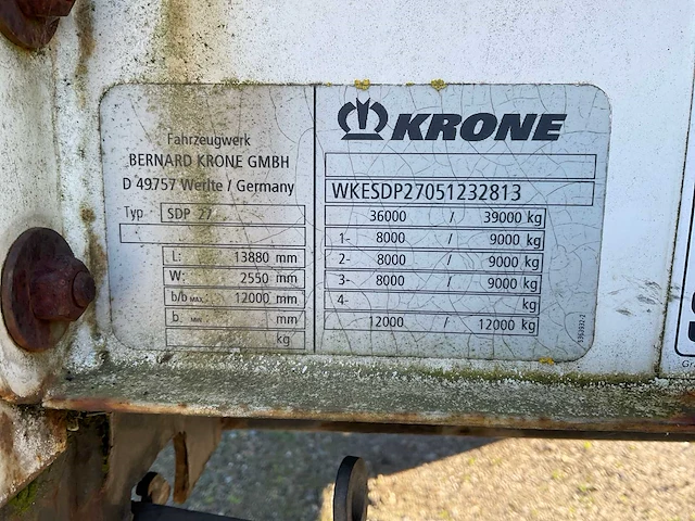 Krone sd27 oplegger - afbeelding 5 van  17