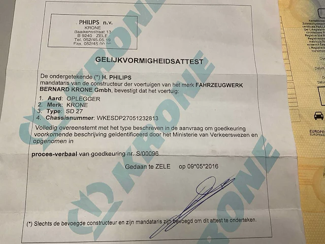 Krone sd27 oplegger - afbeelding 8 van  17