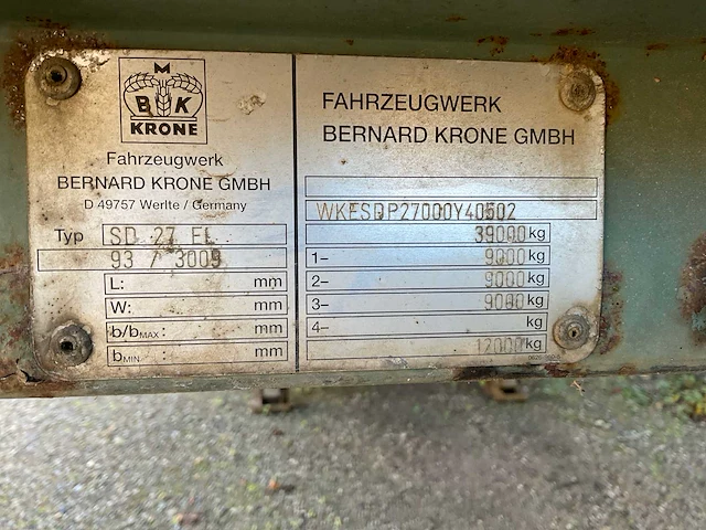 Krone sd27el oplegger - afbeelding 2 van  13