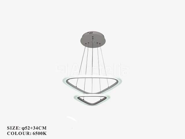 Kroonluchters led - 3 kleuren - afstandsbediening - dimbaar - art.nr. (p7068/52+34) - afbeelding 2 van  4