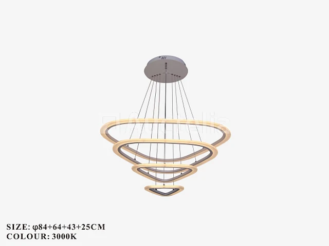 Kroonluchters led - 3 kleuren - afstandsbediening - dimbaar - art.nr. (p7068/84+64+43+25) - afbeelding 2 van  4