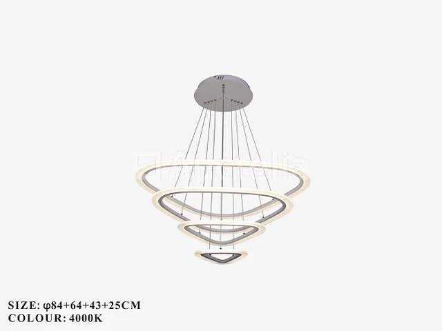Kroonluchters led - 3 kleuren - afstandsbediening - dimbaar - art.nr. (p7068/84+64+43+25) - afbeelding 3 van  4