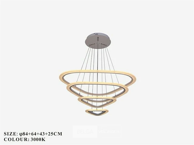 Kroonluchters led - 3 kleuren - afstandsbediening - dimbaar - art.nr. (p7068/84+64+43+25) - afbeelding 4 van  5