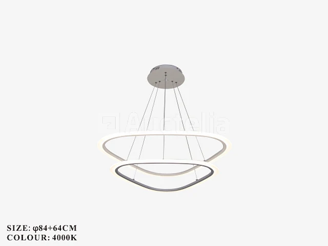Kroonluchters led - 3 kleuren - afstandsbediening - dimbaar - art.nr. (p7068/84+64) - afbeelding 2 van  4