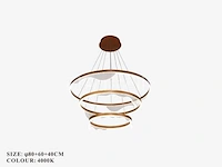 Kroonluchters led - 3 kleuren - afstandsbediening - dimbaar - art.nr. (p7081/40+60+80) - afbeelding 2 van  4