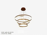 Kroonluchters led - 3 kleuren - afstandsbediening - dimbaar - art.nr. (p7081/40+60+80) - afbeelding 4 van  5