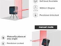 Kruislijnlaser, rockseed zelfbalancerende laserniveau 15m ± 0,2 mm/m, 360 ° - afbeelding 2 van  5