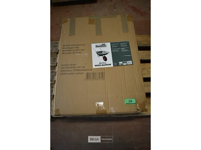 Kruiwagen 80 liter max 130kg metaal-plastiek - afbeelding 3 van  6