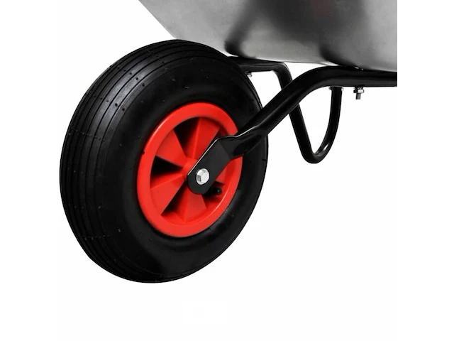 Kruiwagen 80 liter max 130kg metaal-plastiek - afbeelding 3 van  6