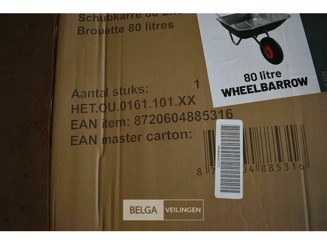 Kruiwagen 80 liter max 130kg metaal-plastiek - afbeelding 6 van  6