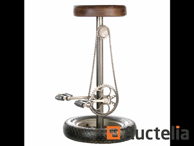 Kruk "wheel" metaal en leer - afbeelding 1 van  2