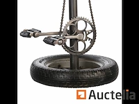 Kruk "wheel" metaal en leer - afbeelding 2 van  2