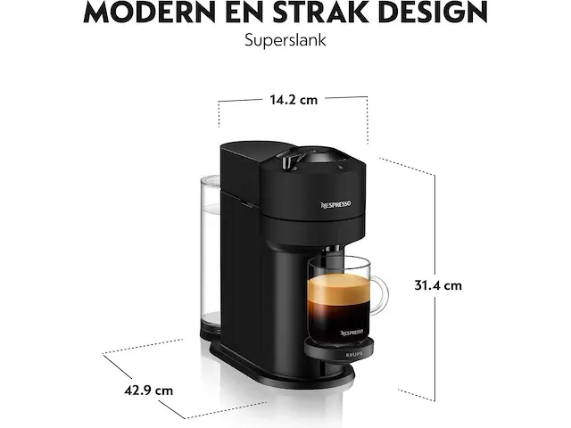 Krups vertuo next xn910n - koffiecupmachine - mat zwart - afbeelding 3 van  4