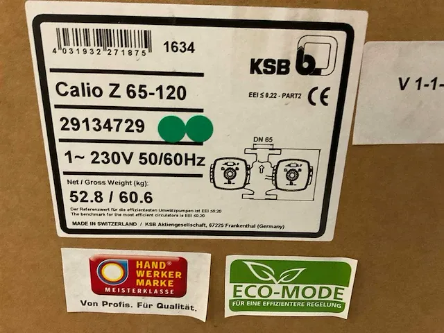 Ksb calio z 65-120 dubbele circulatiepomp - afbeelding 5 van  14