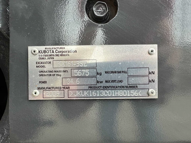 Kubota - 2009 - kx161-3 - midigraafmachine - afbeelding 38 van  44