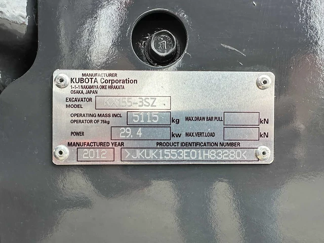 Kubota - 2012 - kx155-3 - midigraafmachine - afbeelding 38 van  44
