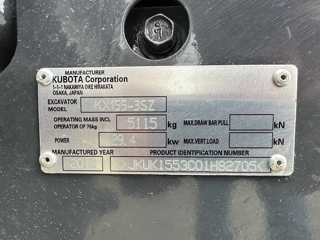 Kubota - 2012 - kx155-3 - midigraafmachine - afbeelding 37 van  43