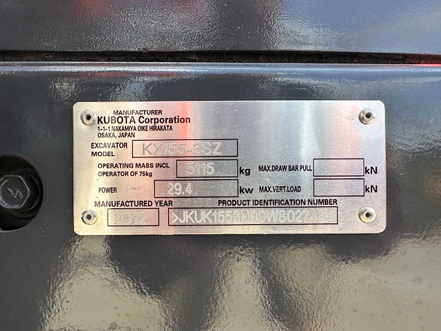 Kubota - 2012 - kx155-3 - midigraafmachine - afbeelding 36 van  42