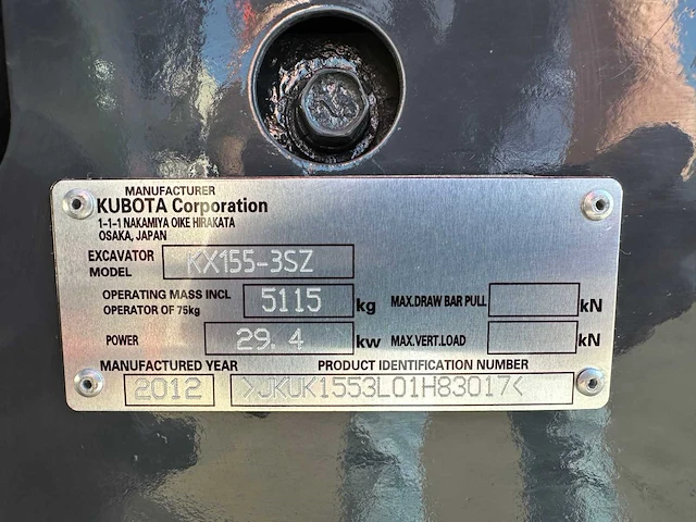 Kubota - 2012 - kx155-3 - midigraafmachine - afbeelding 38 van  44