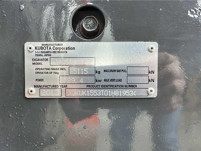 Kubota - 2012 - kx155-3sz - midigraafmachine - afbeelding 37 van  43