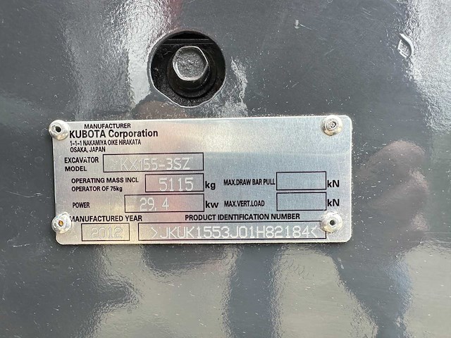 Kubota - 2012 - kx155-3sz - midigraafmachine - afbeelding 28 van  45