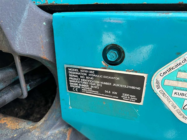 Kubota - 2012 - kx161-3 - midigraafmachine - afbeelding 35 van  41